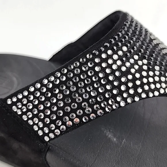 Fitflop Women's Lulu Black Popstud Toe-Post Shiny Metal Studs Sandals Size 7 - Picture 4 of 16